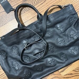 Io pelle large leather skull tote